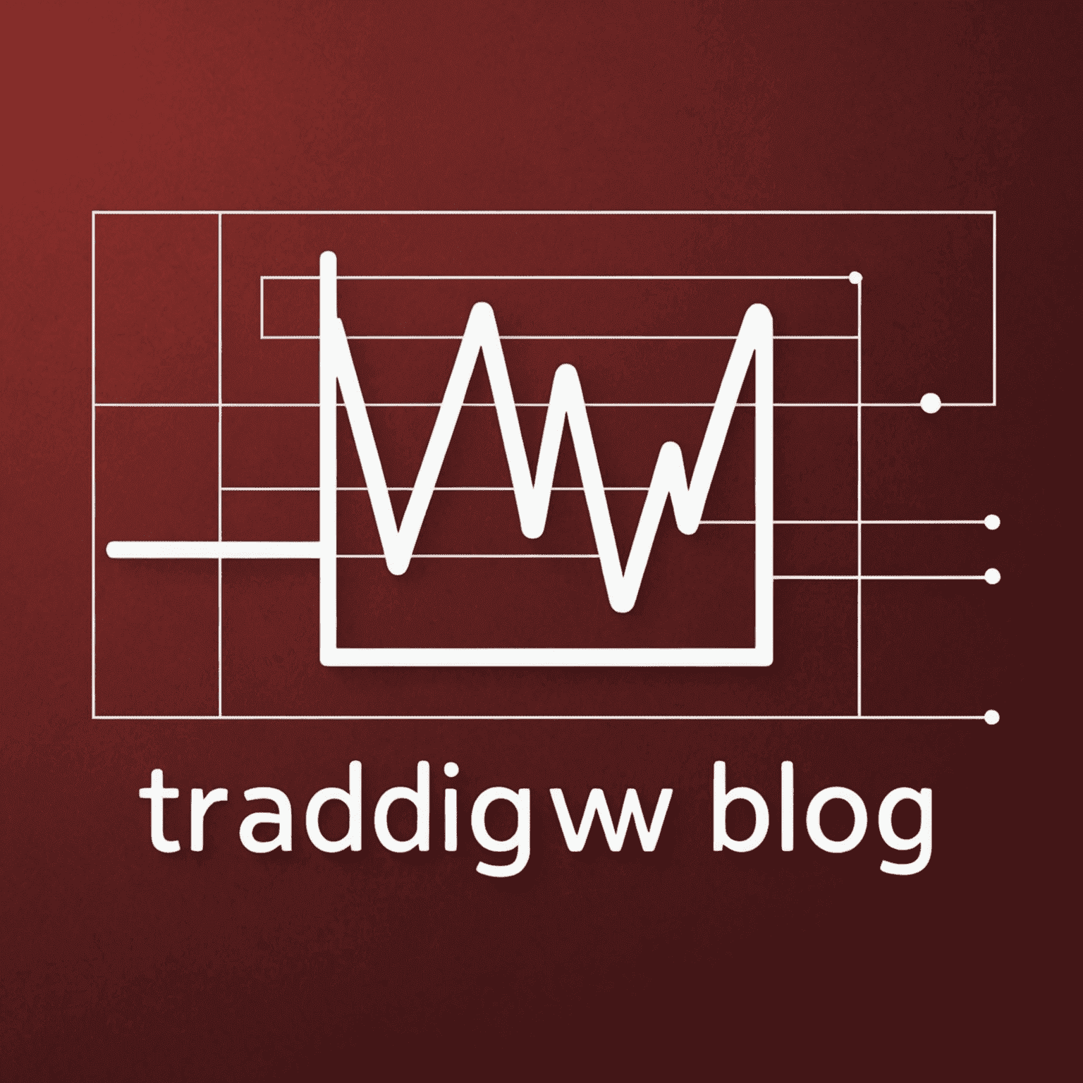 TradingView Blog Logo - A stylized graph with the text 'TradingView Blog' in white on a deep red background